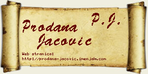 Prodana Jačović vizit kartica
